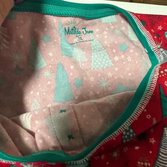 Matilda Jane Girls Klara Pajamas Holiday Christmas Trees discontinued - Picture 3 of 6